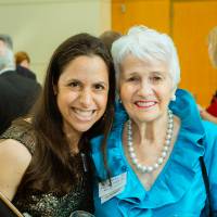 Sylvia Kaufman and guest at the Enrichment Dinner